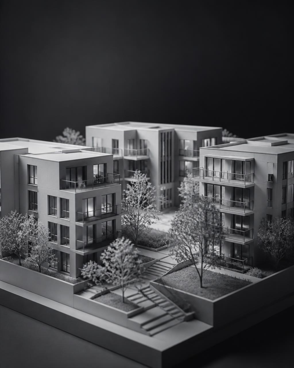 Cedar Courtyard residential scale model